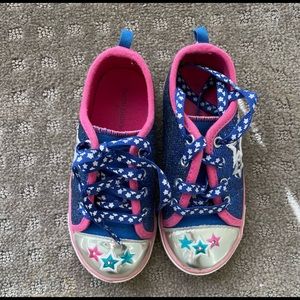 Blue And Pink Stars Light Up Toddler Size 9 Sneakers